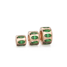 Load image into Gallery viewer, Emerald Oval Cut Eternity 18k Solid Yellow Gold Rondelle Wheel Bead Finding Spacer / Gold Rondelle Bead / Diamond Rondelle Finding