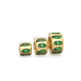 Emerald Oval Cut Eternity 18k Solid Yellow Gold Rondelle Wheel Bead Finding Spacer / Gold Rondelle Bead / Diamond Rondelle Finding