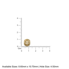 Load image into Gallery viewer, 3 row Diamond 18k Solid Gold Large Hole Beads / Jewelry Making Findings for Necklace or Charm Bracelet