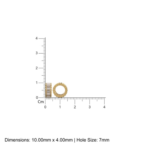 14k Real Baguette Aquamarine Gold Bead / Aquamarine Rondelle Bead / Aquamarine European Bead / Solid Gold Aquamarine Enhancer Spacer Finding - Jalvi & Co. 