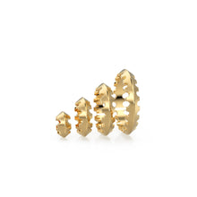 Load image into Gallery viewer, Cone Jagged 18k Solid Gold Spacer Beads / 14k Jewelry Making Supplies / Lightweight Wheel Round Handmade Gold Wheel Tyre Findings