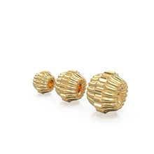 Load image into Gallery viewer, Lotus Flower 18k Solid Gold Spacer Beads / 14k Jewelry Making Corrugated Supplies / Fluted Ribbed Handmade Gold Wheel Tyre Findings