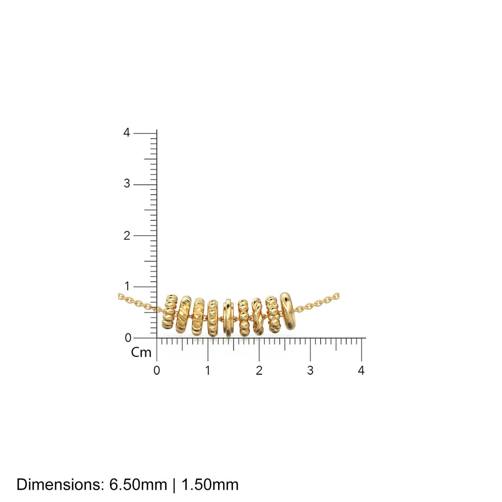 14K Solid Italian Gold Rondels, Charm Rondelle, 18k Gold Roundel, Rope Twisted, Round Wheel Tyre, Beaded Texture Rondelle spacer charms