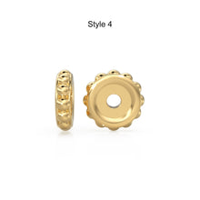 Load image into Gallery viewer, 14K Solid Italian Gold Rondels, Charm Rondelle, 18k Gold Roundel, Rope Twisted, Round Wheel Tyre, Beaded Texture Rondelle spacer charms