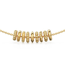 Load image into Gallery viewer, 14K Solid Italian Gold Rondels, Charm Rondelle, 18k Gold Roundel, Rope Twisted, Round Wheel Tyre, Beaded Texture Rondelle spacer charms