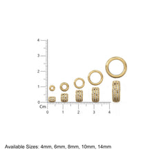 Load image into Gallery viewer, 3 Row Real Diamond 18k Solid Gold Eternity Rondelle Wheel Spacer Handmade Beads for Necklace or Bracelet St Patricks Day