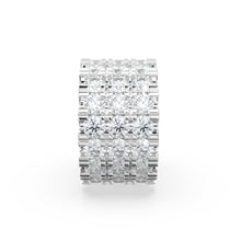 Load image into Gallery viewer, 14k 18k Solid Yellow Gold 6mm 3 Row Diamond Eternity Rondelle Wheel Bead St Patricks Day