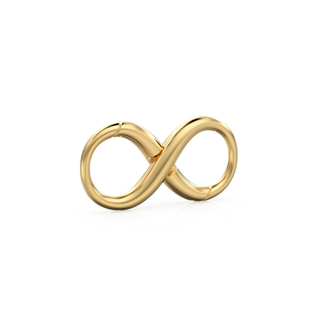 Infinity 18k Solid Gold Spring Clasp Handmade 20.50mm x 10.30mm