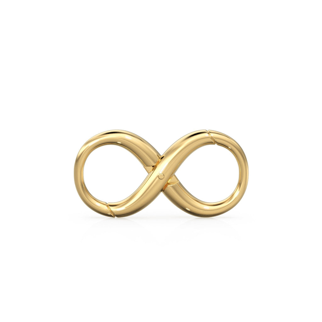 Infinity 18k Solid Gold Spring Clasp Handmade 20.50mm x 10.30mm - Jalvi & Co. 