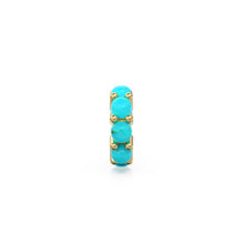 Load image into Gallery viewer, 10mm Sleeping Beauty Turquoise Solid Gold Bead Spacer Finding, Designer 14k Turquoise Spacer, Gold Finding, Gemstone Solid Gold Beads