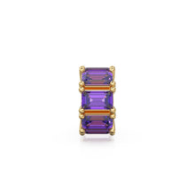 Load image into Gallery viewer, 14K Large Amethyst Bead Spacer, Amethyst Connector Bead Spacer, Amethyst Enhancer Charm, Purple Amethyst  Bead, Solid Gold Bead, Emerald Cut