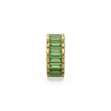 Load image into Gallery viewer, 14k Real Baguette Green Peridot Gold Beads / Peridot Rondelle Bead / Peridot European Beads / Solid Gold Peridot Enhancer Spacer Findings