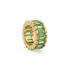 Load image into Gallery viewer, 14k Real Baguette Green Peridot Gold Beads / Peridot Rondelle Bead / Peridot European Beads / Solid Gold Peridot Enhancer Spacer Findings