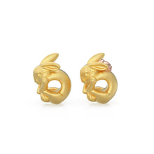 Load image into Gallery viewer, 12mm Rabbit Solid Gold Bead Spacer Finding, Bunny 14k Spacer, Gold Finding, Bunny Solid Gold Beads, Hare Animal Charm Beads