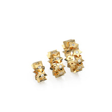 Load image into Gallery viewer, Stars Real Diamond 18k Solid Gold Eternity Rondelle Wheel Spacer Handmade Beads