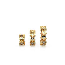 Load image into Gallery viewer, Stars Real Diamond 18k Solid Gold Eternity Rondelle Wheel Spacer Handmade Beads