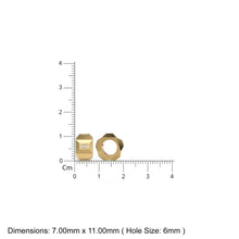 Load image into Gallery viewer, 11mm Hexagonal Prism Baguette Diamond 14k Solid Gold Beads, Faceted Geometric Spacer Finding, Solid Gold Diamond Finding Beads