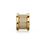 Fidget Rotating Diamond Gold Bead / Handmade Diamond Spinner Bead / Diamond Rondelle Bead / Gold Diamond Spacer Findings / Pave Wheel Bead