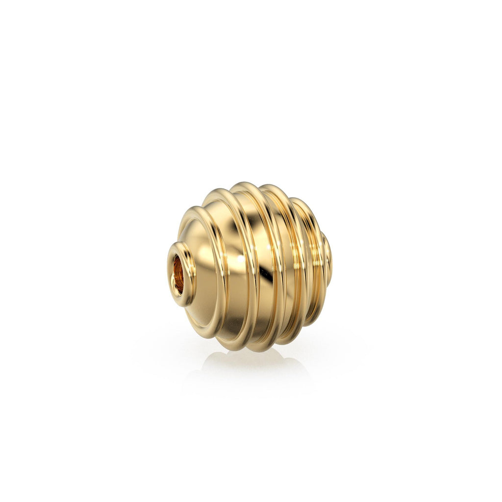 18k Gold Honey Dipper Bead • 6mm 8mm 10mm • 1.5mm hole • Solid 18 carat gold • Spiral Coil Designer Bead • Multiple Sizes