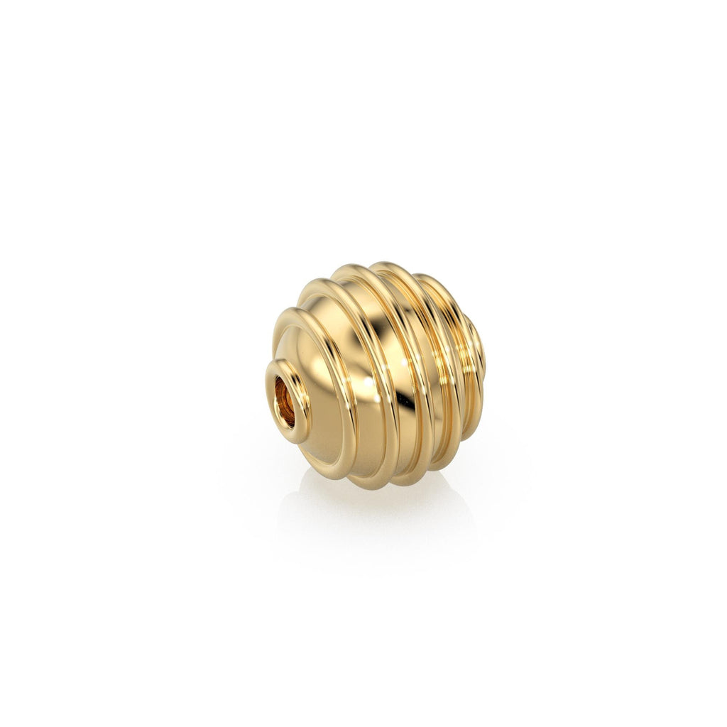 18k Gold Honey Dipper Bead • 6mm 8mm 10mm • 1.5mm hole • Solid 18 carat gold • Spiral Coil Designer Bead • Multiple Sizes