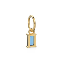 Load image into Gallery viewer, TINY Baguette Sapphire Charm Pendant / 14k 18k Solid Gold Pendant / Baguette Sapphire Pendant / Petite African Sapphire Charm / 5x3mm 6x3mm