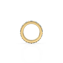 Load image into Gallery viewer, Sapphire 18K Solid Italian Gold Rondels, Eternity Rondelle, Solid Gold Roundel Spacer Finding Bead, Blue Gem Spacer, Gold Wheel Tyre Finding