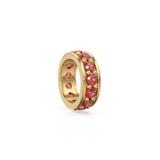 Red Ruby 18K Solid Italian Gold Rondels, Eternity Rondelle, Solid Gold Roundel Spacer Finding Bead, Ruby Spacer, Gold Wheel Tyre Finding