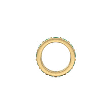 Load image into Gallery viewer, Emerald 18K Solid Italian Gold Rondels, Eternity Rondelle, Solid Gold Roundel Spacer Finding Bead, Emerald  Spacer, Gold Wheel Tyre Finding