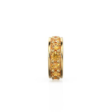 Load image into Gallery viewer, Citrine 18K Solid Italian Gold Rondels, Eternity Rondelle, Solid Gold Roundel Spacer Finding Bead, Citrine Spacer, Gold Wheel Tyre Finding