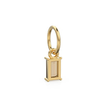 Load image into Gallery viewer, Smoky Quartz TINY Baguette Charm Pendant / 14k 18k Solid Gold Pendant / Baguette Brown Quartz Pendant / Petite Quartz Charm / 5x3mm 6x3mm