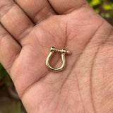 HUGE 19mm Carabiner Horse Shoe Screw Solid Gold Clasp Charm Holder / Screw Clasp U shape / Oval Clasp / Simple Oval Shaped Clasps