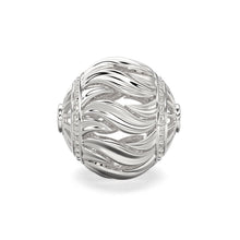 Load image into Gallery viewer, 10mm Leaf Filigree 18k Solid Gold Handmade Designer Round Spacer Bead Finding St Patricks Day