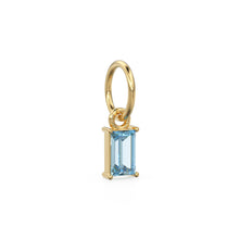 Load image into Gallery viewer, TINY Baguette Aquamarine Charm Pendant / 14k 18k Solid Gold Pendant / Baguette Aquamarine Pendant / Petite Aquamarine Charm / 5x3mm 6x3mm