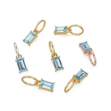 Load image into Gallery viewer, TINY Baguette Aquamarine Charm Pendant / 14k 18k Solid Gold Pendant / Baguette Aquamarine Pendant / Petite Aquamarine Charm / 5x3mm 6x3mm