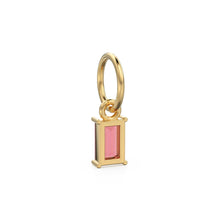 Load image into Gallery viewer, Garnet TINY Baguette Charm Pendant / 14k 18k Solid Gold Pendant / Baguette Red Pyrope Garnet Pendant / Petite Garnet Charm / 5x3mm 6x3mm