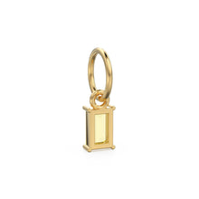 Load image into Gallery viewer, Lemon Quartz TINY Baguette Charm Pendant / 14k 18k Solid Gold Pendant / Baguette Quartz Garnet Pendant / Petite QuartzCharm / 5x3mm 6x3mm