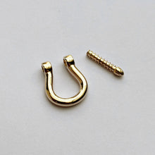 Load image into Gallery viewer, HUGE 19mm Carabiner Horse Shoe Screw Solid Gold Clasp Charm Holder / Screw Clasp U shape / Oval Clasp / Simple Oval Shaped Clasps