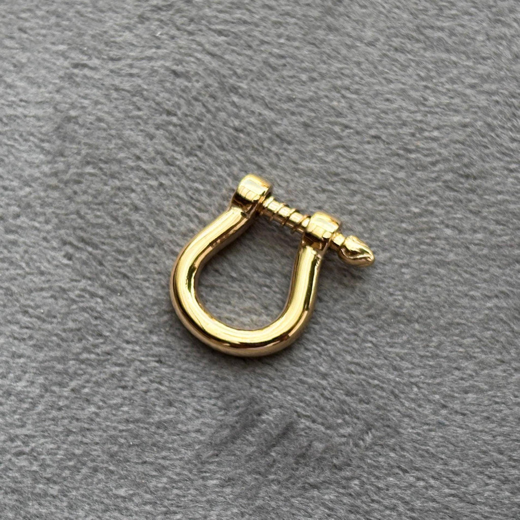 HUGE 19mm Carabiner Horse Shoe Screw Solid Gold Clasp Charm Holder / Screw Clasp U shape / Oval Clasp / Simple Oval Shaped Clasps