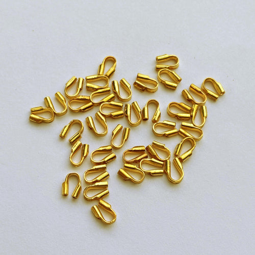 14k Solid Yellow Gold Wire Guard Cord Cover Protector Stringing Finding With 0.6mm Holes 10pc St Patricks Day