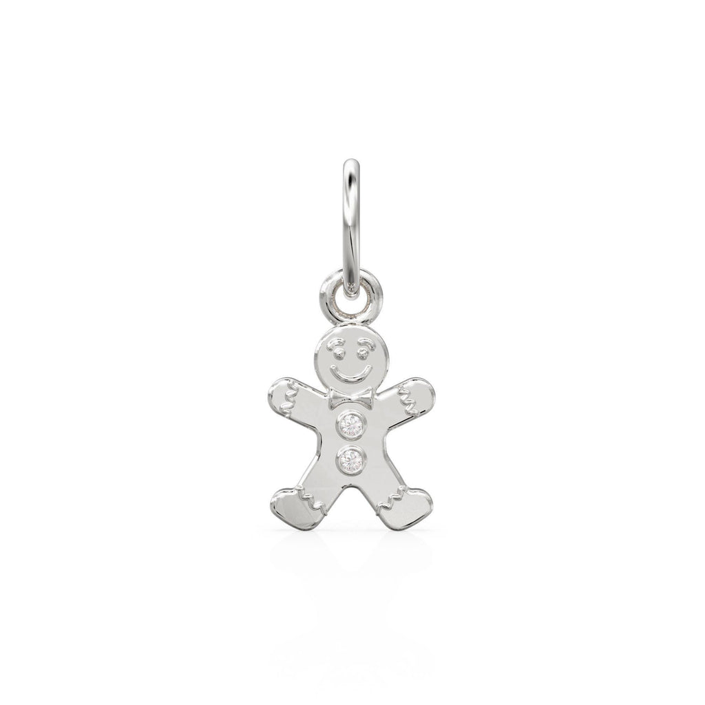 Gingerbread Man Solid Gold Charm / Gold Christmas Cookie / Festive Holiday Jewelry / Bracelet Necklace Charm / for her