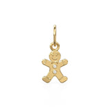 Gingerbread Man Solid Gold Charm / Gold Christmas Cookie / Festive Holiday Jewelry / Bracelet Necklace Charm / for her