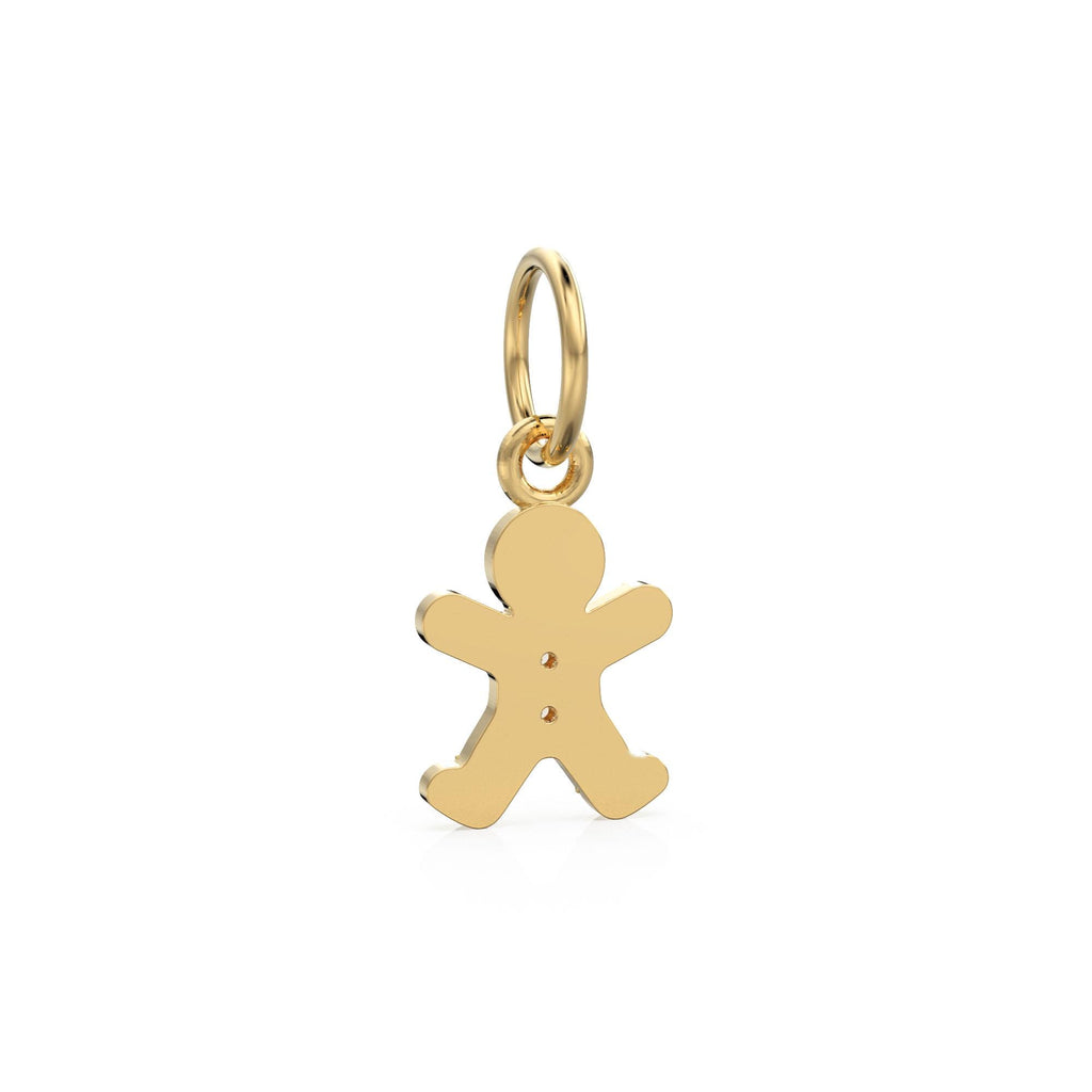 Gingerbread Man Solid Gold Charm / Gold Christmas Cookie / Festive Holiday Jewelry / Bracelet Necklace Charm / for her