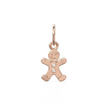 Load image into Gallery viewer, Gingerbread Man Solid Gold Charm / Gold Christmas Cookie / Festive Holiday Jewelry / Bracelet Necklace Charm / for her