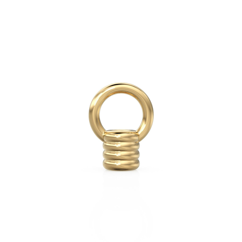 14k Solid Yellow Gold Coil End Cap - Stringing Finding With 0.9mm Holes 4mm Jump Ring Quantity: 2 0r 10 St Patricks Day