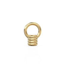 Load image into Gallery viewer, 14k Solid Yellow Gold Coil End Cap - Stringing Finding With 0.9mm Holes 4mm Jump Ring Quantity: 2 0r 10 St Patricks Day