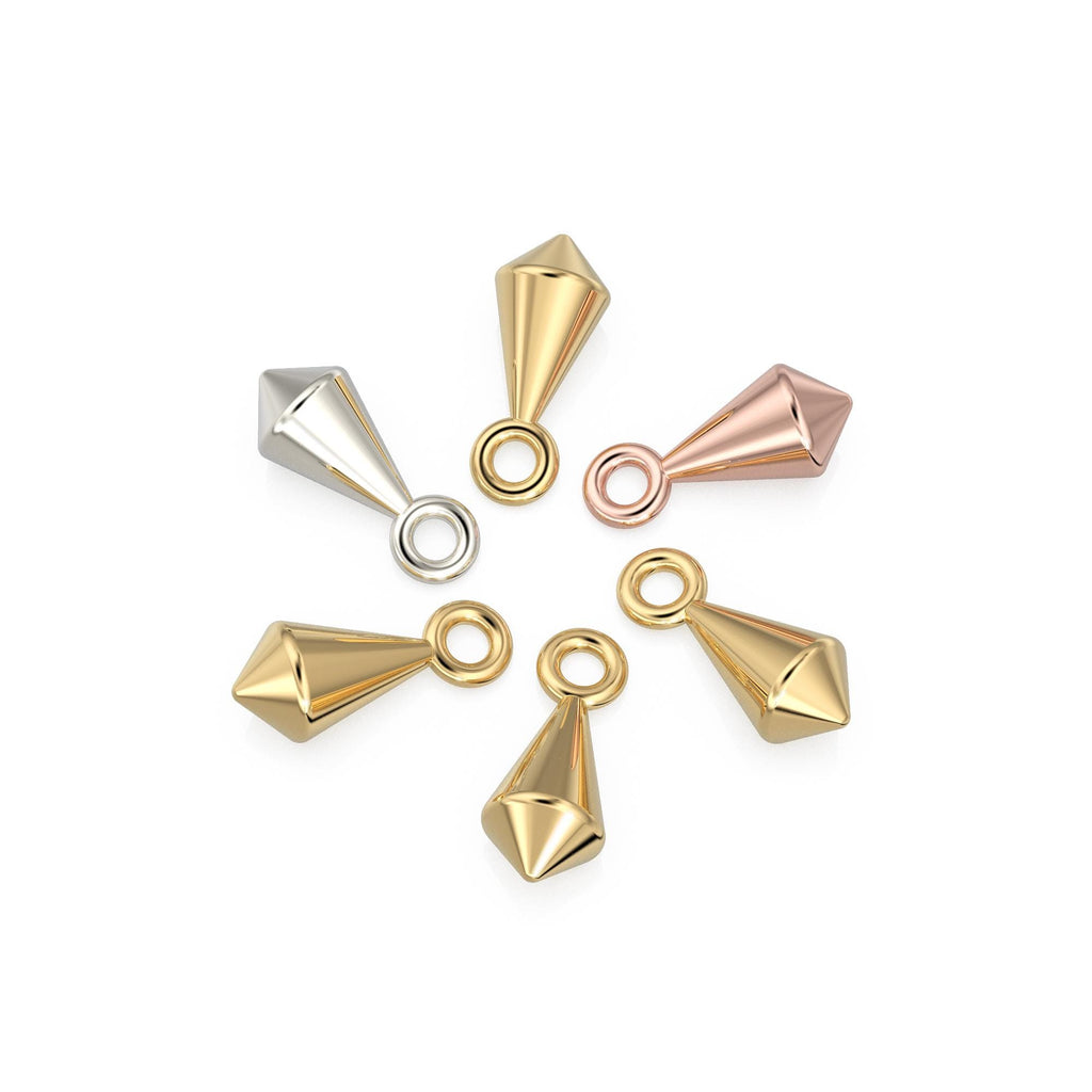 14K Yellow Gold Kite-Shaped Component - 7.3mm x 3.2mm