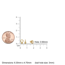 Load image into Gallery viewer, 14k Solid Yellow Gold Coil End Cap - Stringing Finding With 0.9mm Holes 4mm Jump Ring Quantity: 2 0r 10 St Patricks Day