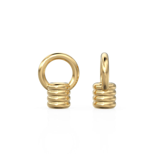 14k Solid Yellow Gold Coil End Cap - Stringing Finding With 0.9mm Holes 4mm Jump Ring Quantity: 2 0r 10 St Patricks Day