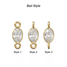 Load image into Gallery viewer, London Blue Topaz 18k Solid Gold Spacer Connector / Handmade Bracelet Finding / Necklace Gold Findings / Gemstone 4x6MM November Birthstone