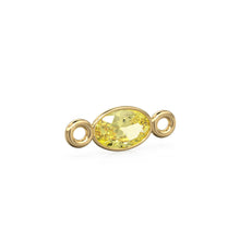 Load image into Gallery viewer, Lemon Quartz 18k Solid Gold Spacer Connector / Handmade Bracelet Finding / Necklace Gold Findings / Yellow Gemstone 4x6MM March Birthstone